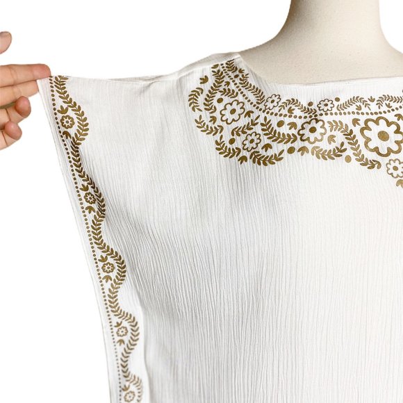 TZ Tunic Beach Coverup Tunic Floral Print White - Picture 9 of 9